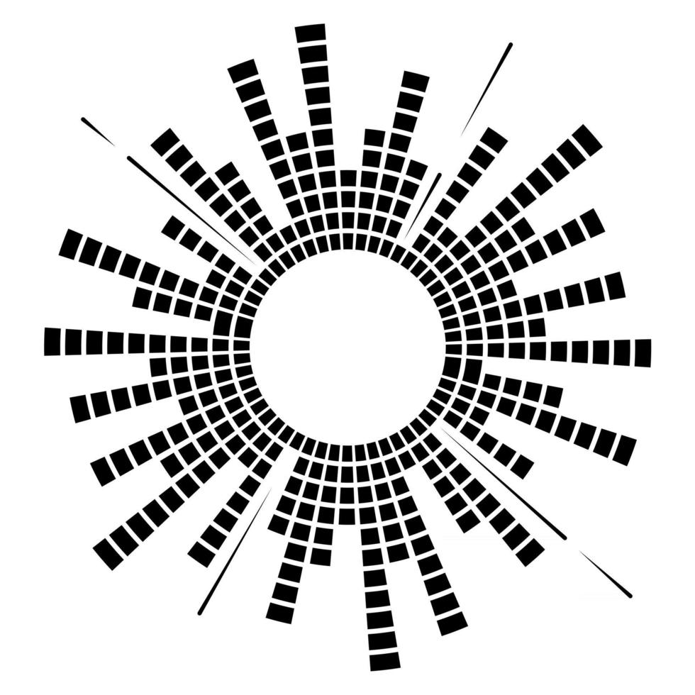 abstracte circulaire equalizer. eq ronde audio geluidsgolven. grafische equalizer. kader. vector illustratie