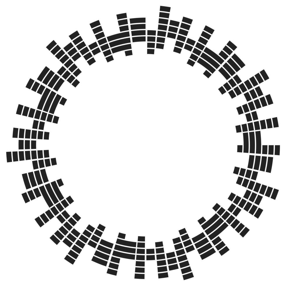 abstracte circulaire equalizer. eq ronde audio geluidsgolven. grafische equalizer. kader. vector illustratie