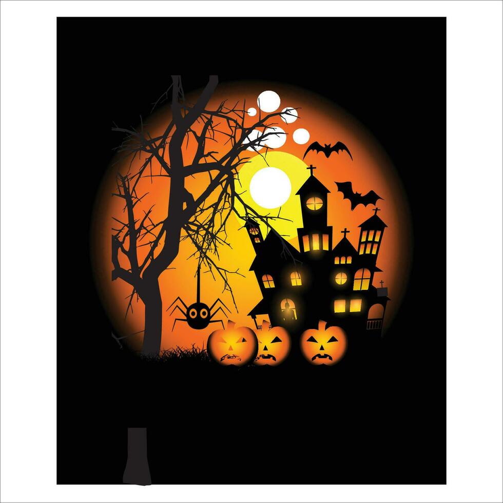 halloween huis achtergrond ontwerp vector