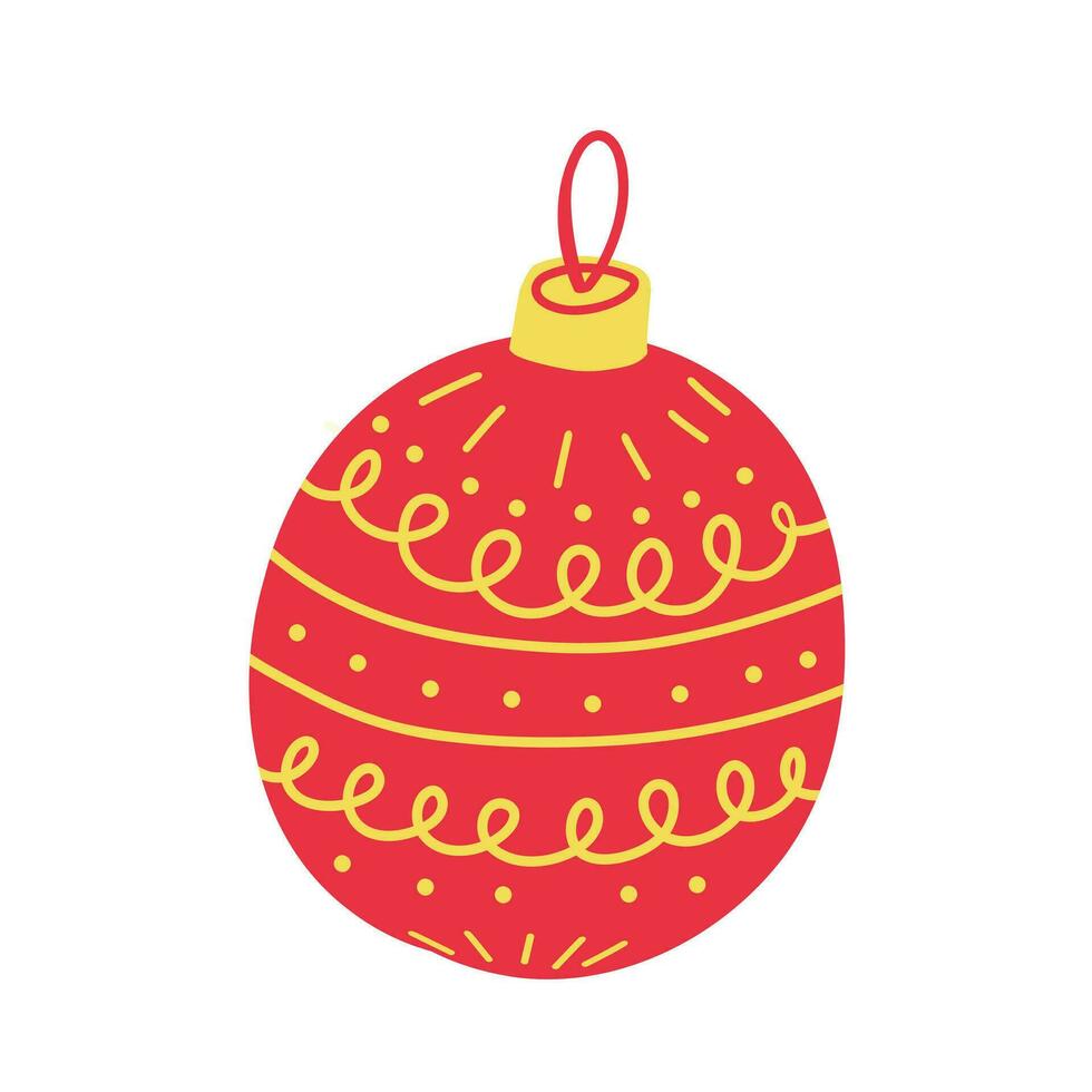 Kerstmis bal vector rood kleur geïsoleerd Aan wit achtergrond. nieuw jaar speelgoed- decoratie.