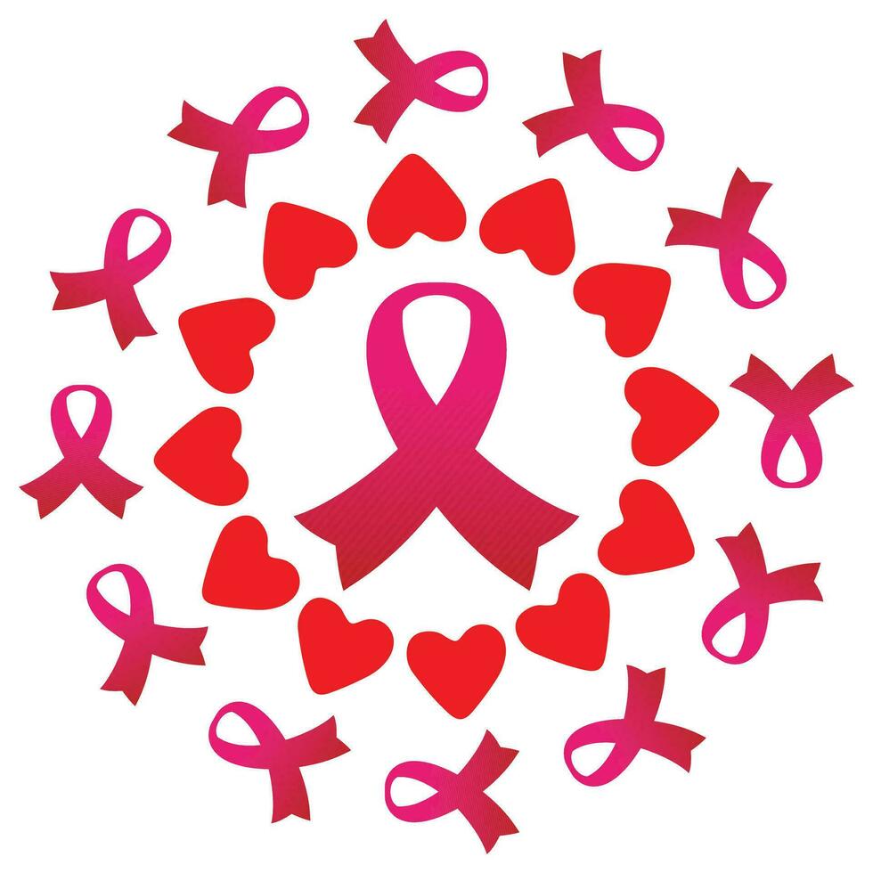 oktober is de wereld borst kanker naadloos patroon achtergrond sjabloon met lintje. vector