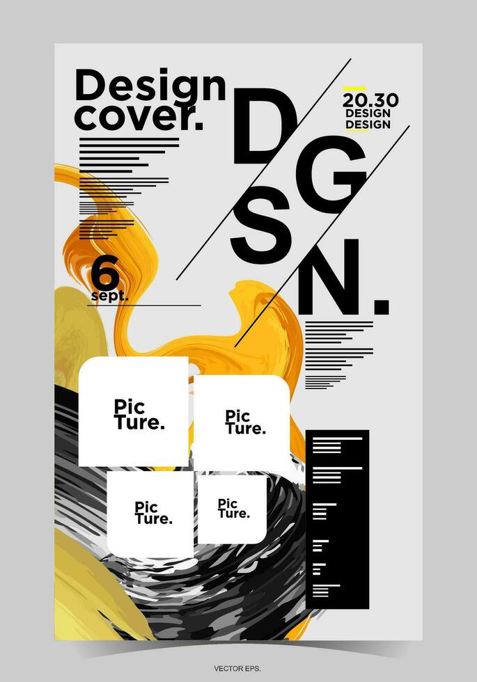 een poster en banier met een kleurrijk ontwerp Aan het vector