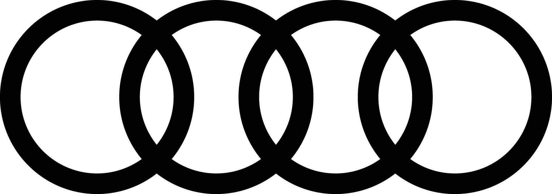 audi logo icoon auto merk cirkel ring teken symbool beroemd etiket identiteit stijl top automotive industrie leider kunst ontwerp vector. zwart auto- embleem teken vector