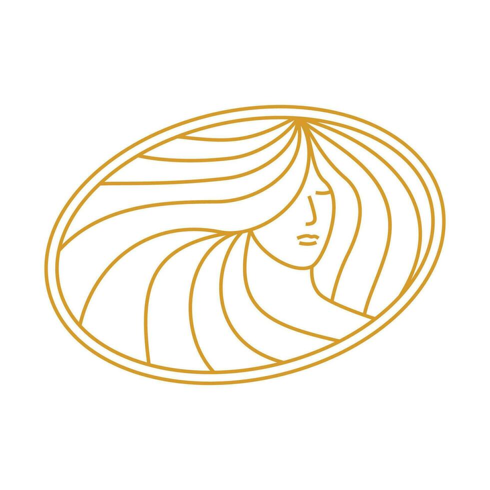 schoonheid meisje logo ontwerp. spa bedrijf teken en symbool. vector