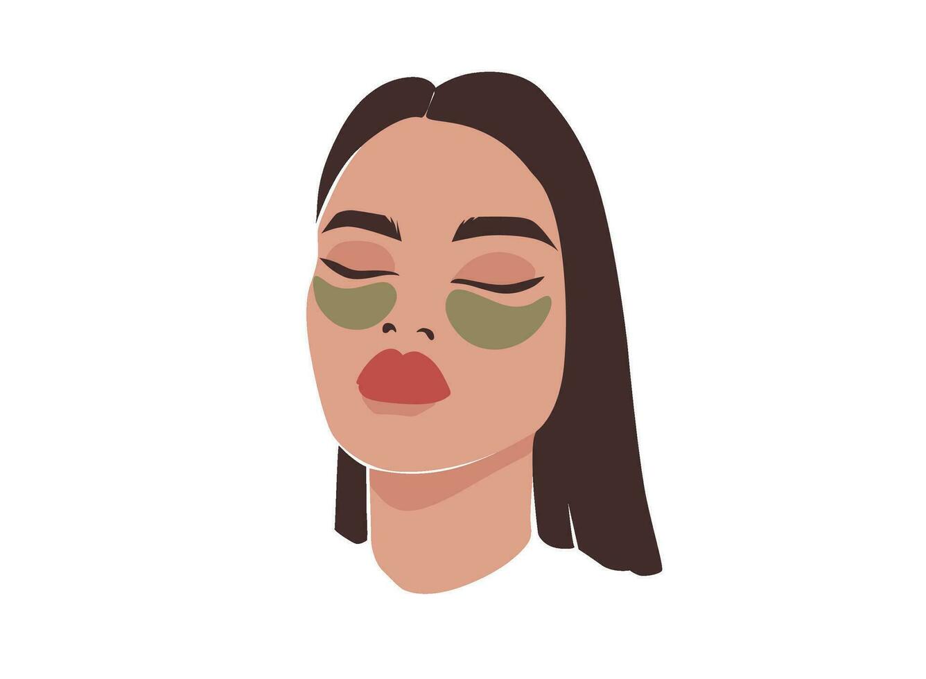 jong meisje met oog patches modern vector illustratie. dichtbij omhoog mooi vrouw portret.