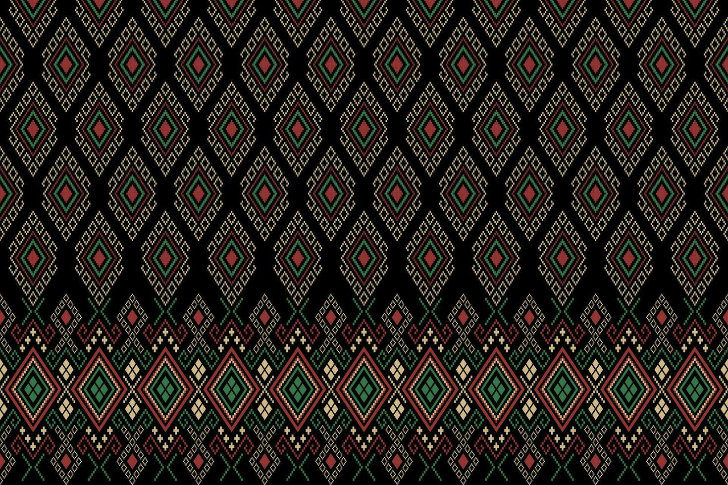 kruis steek kleurrijk meetkundig traditioneel etnisch patroon ikat naadloos patroon abstract ontwerp voor kleding stof afdrukken kleding jurk tapijt gordijnen en sarong aztec Afrikaanse Indisch Indonesisch vector