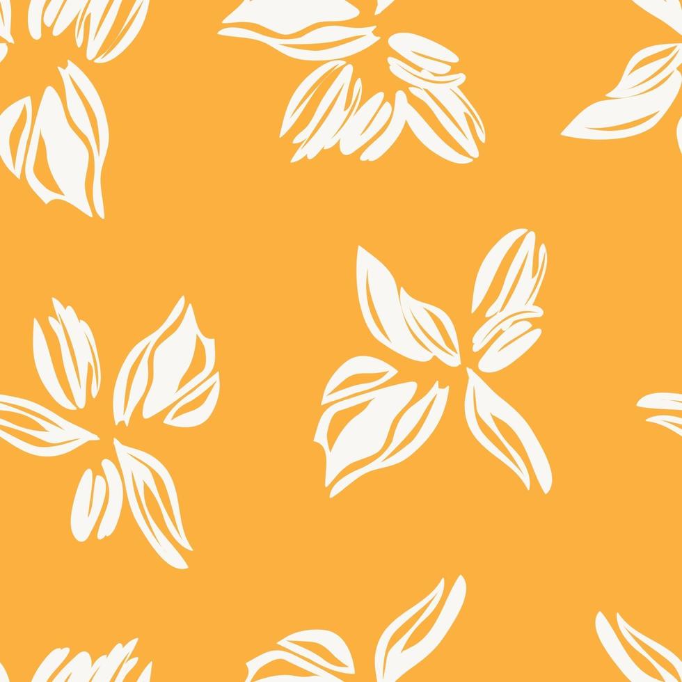 oranje botanische bloemen naadloze patroon achtergrond vector