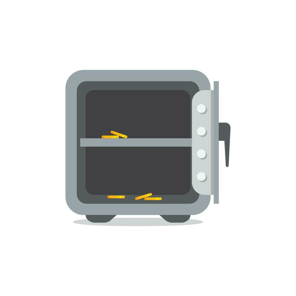 metaal bank veilig icoon in vlak stijl. geld gewelf vector illustratie Aan geïsoleerd achtergrond. opslagruimte teken bedrijf concept.