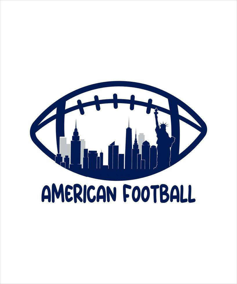 Amerikaans Amerikaans voetbal logo t-shirt ontwerp vector