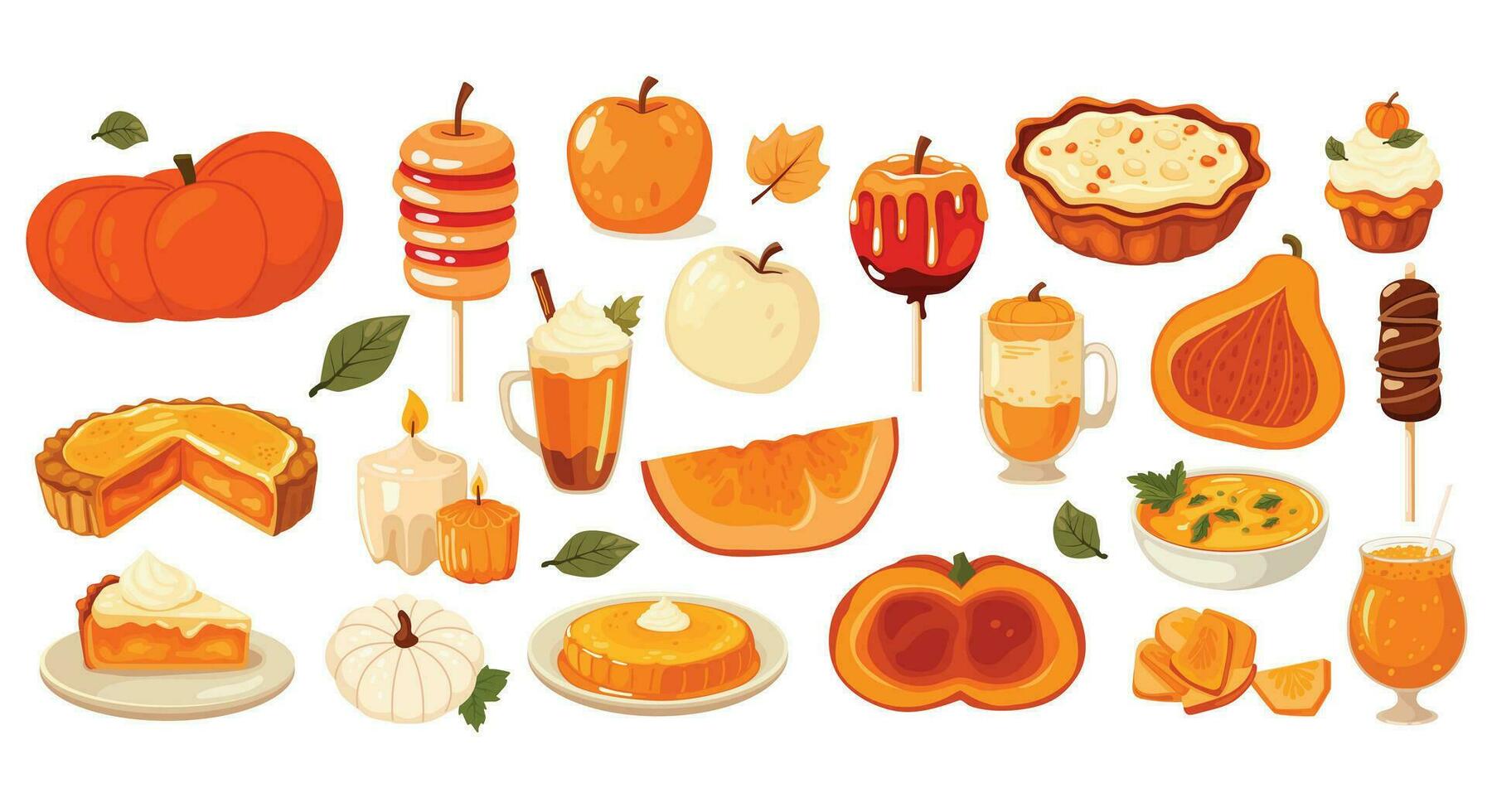 herfst pompoen set. herfst humeur. vector