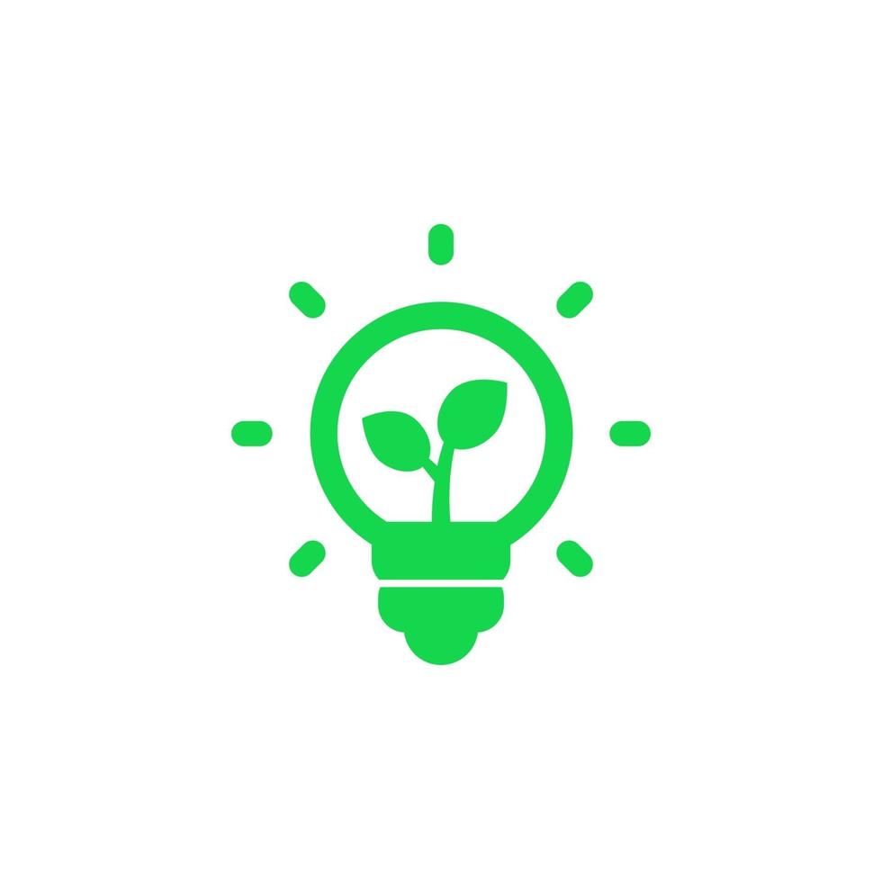 gloeilamp en plant vector icon