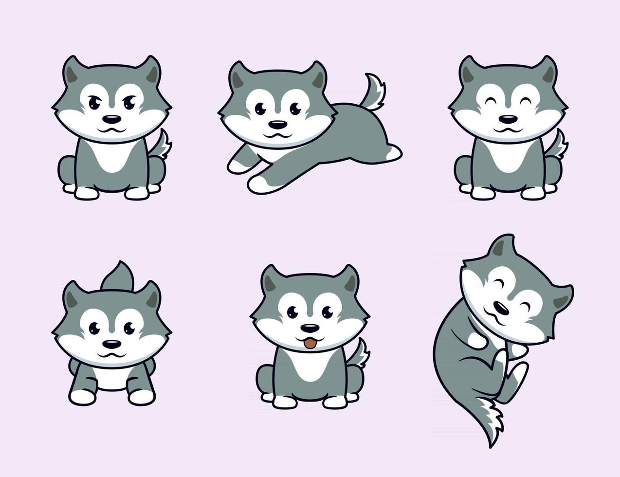 schattig wolf vector illustratie ontwerp