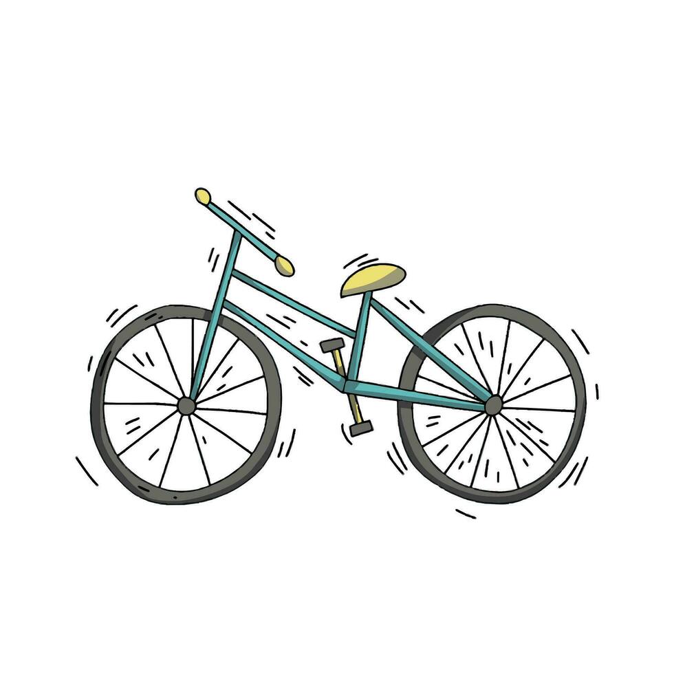 hand- getrokken tekening stijl fiets vector