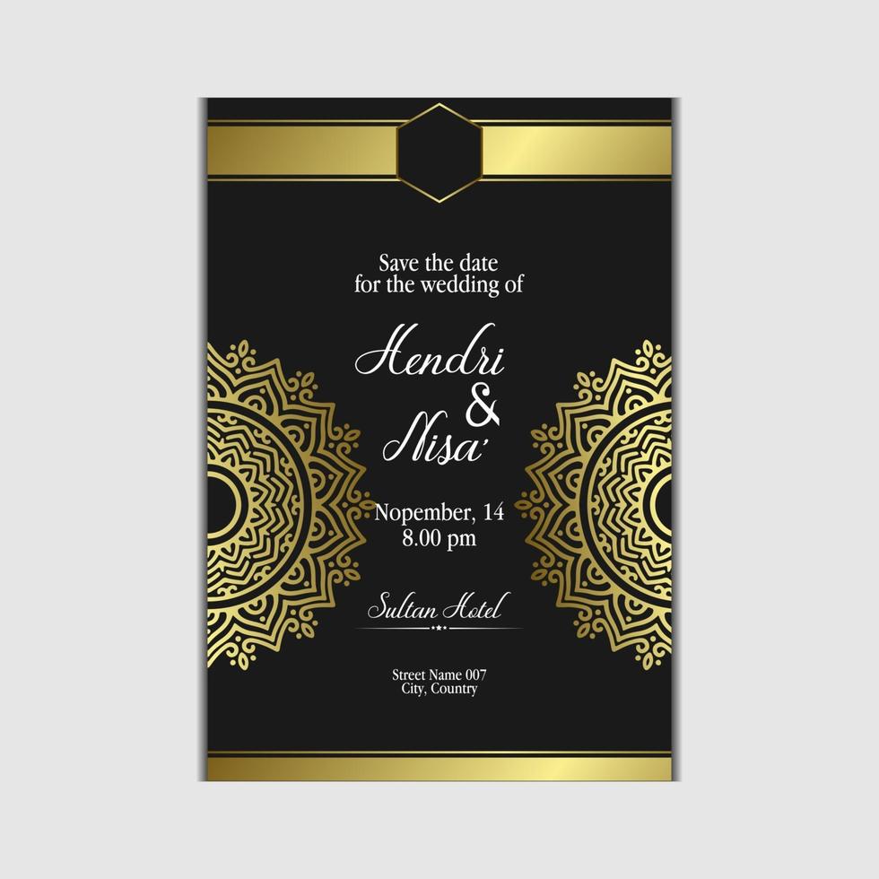 luxe gouden mandala sierlijke achtergrond voor bruiloft uitnodiging, boekomslag met mandala element stijl gratis vector gratis vector