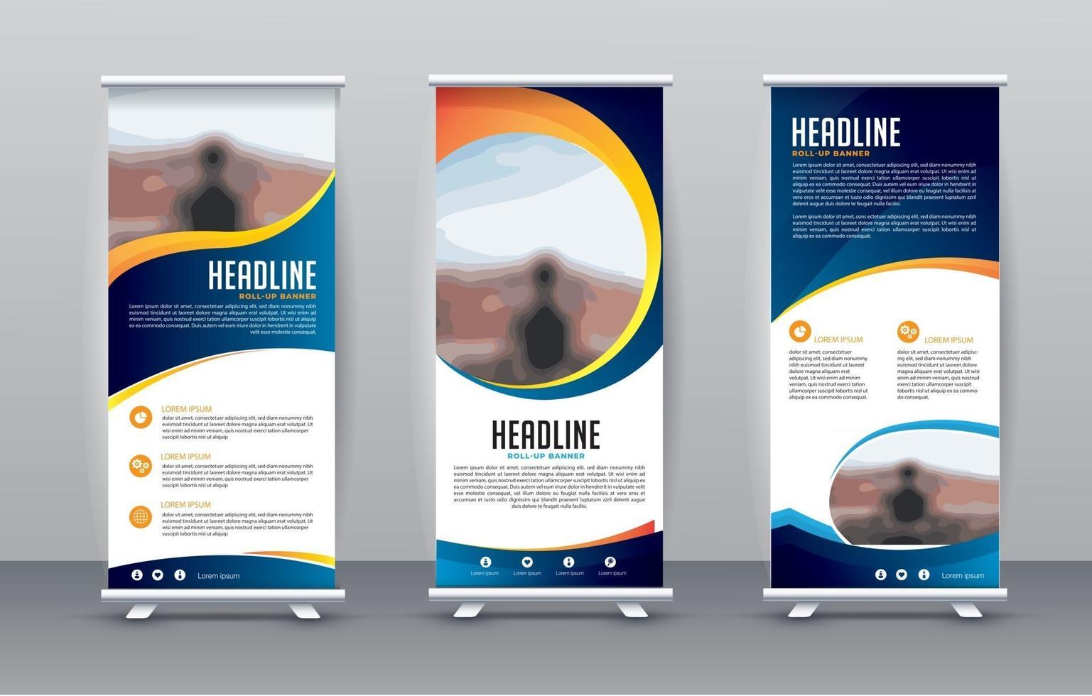 ontwerpsjabloon oprollen voor bannerreclame vector