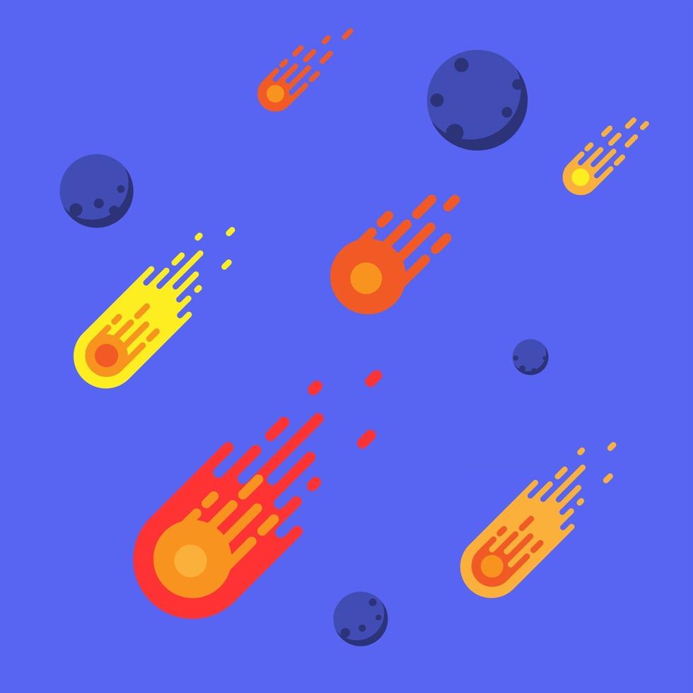 melkweg met meteoor meteoriet. vector illustratie