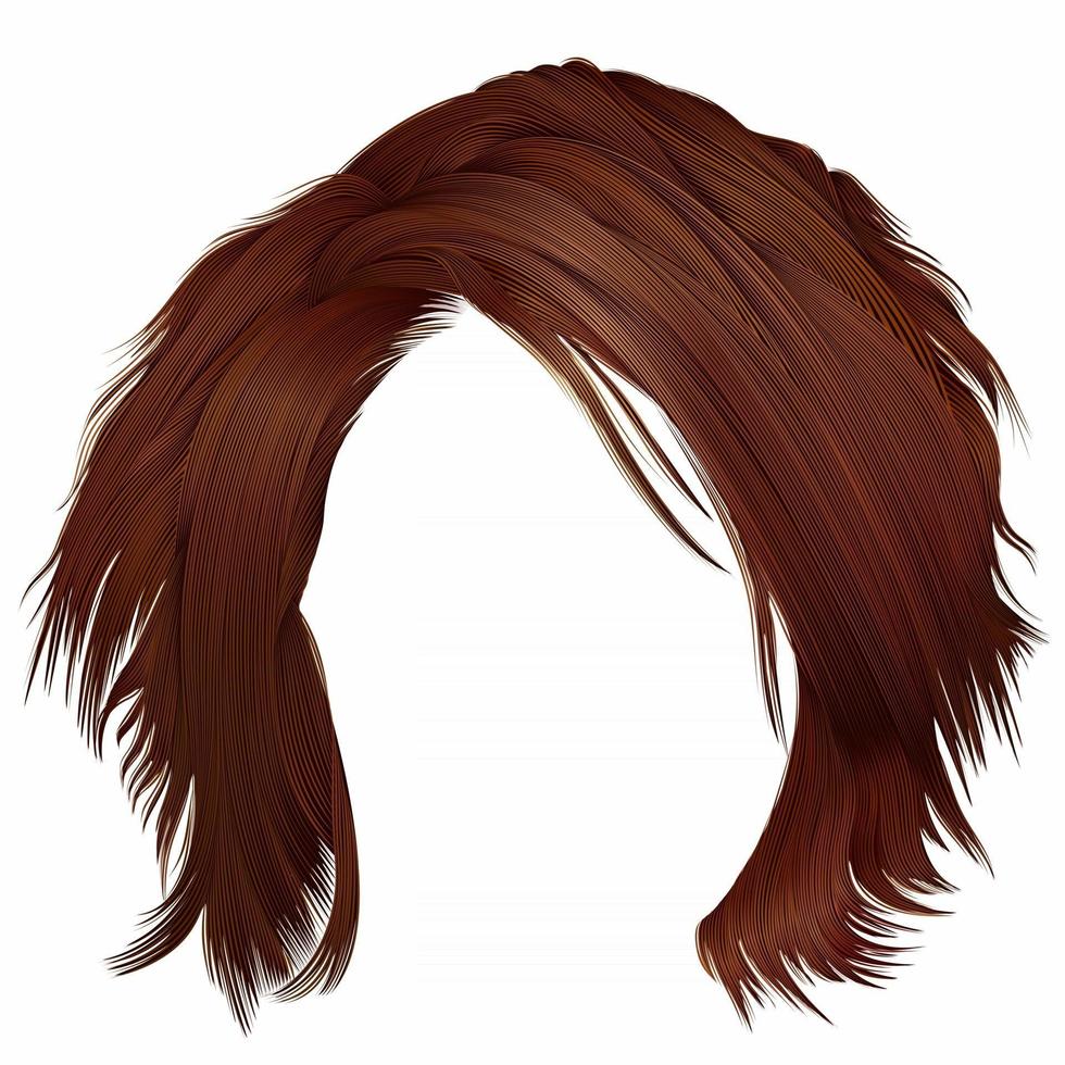 trendy vrouw verwarde haren rode kleuren. schoonheid mode. realistisch 3d vector