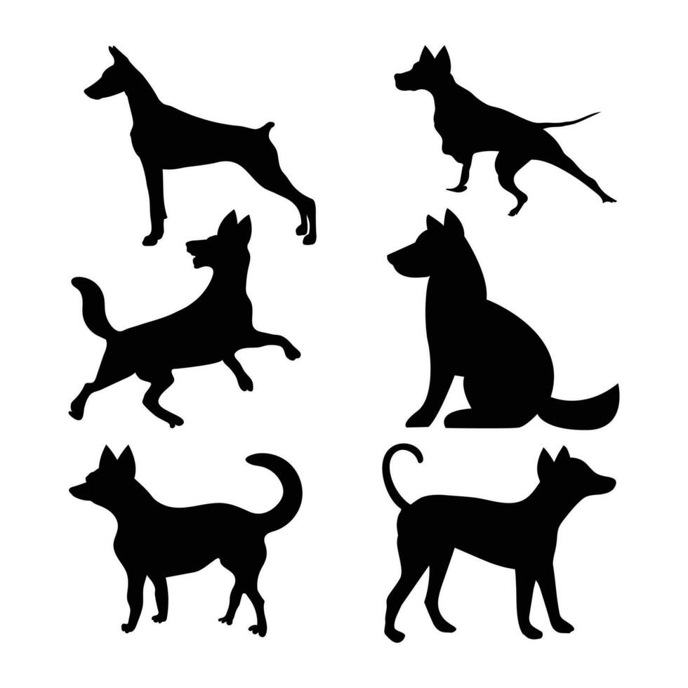 verzameling van hond silhouetten. vector