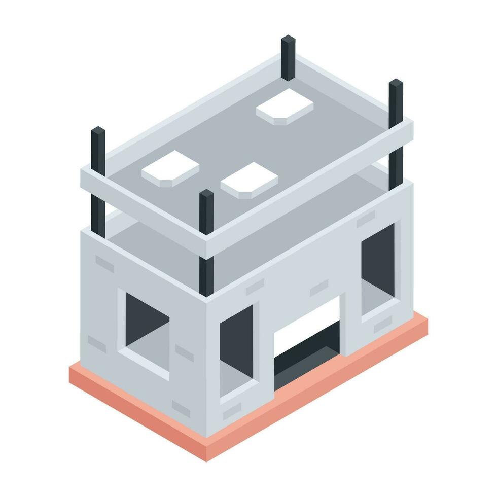 hier een isometrische illustratie van gebouw structuur vector