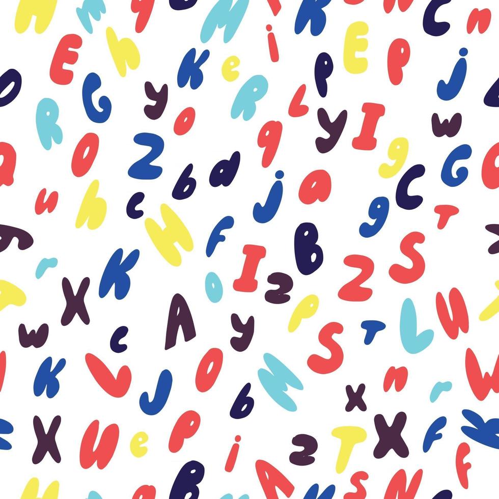 schattig kinder naadloos patroon met alfabetische letters, zoek naar kinderkamer, kleding, ansichtkaarten vector