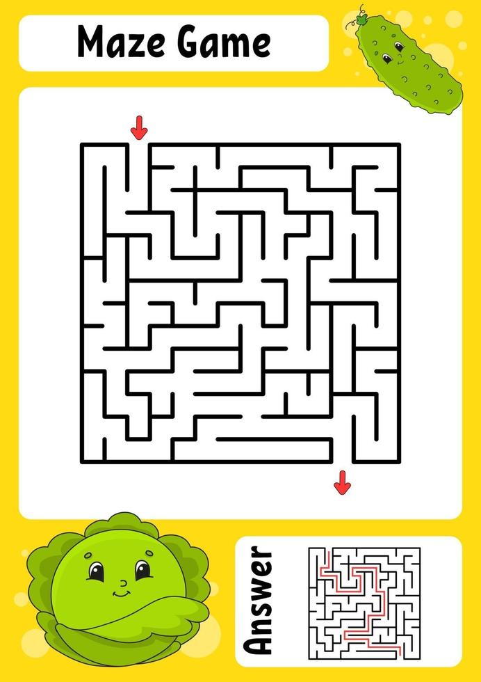 doolhof. spel voor kinderen. grappig labyrint. onderwijs ontwikkelen werkblad. activiteiten pagina. puzzel voor kinderen. leuke cartoonstijl. raadsel voor de kleuterschool. logisch raadsel. kleur vectorillustratie. vector