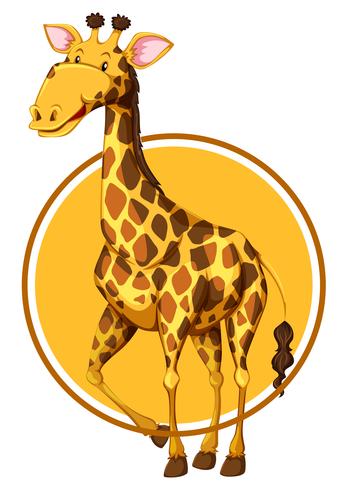 Giraffe op cirkelbanner vector