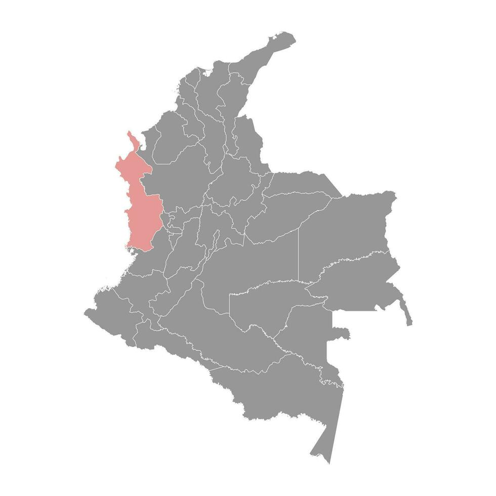 Choco afdeling kaart, administratief divisie van Colombia. vector