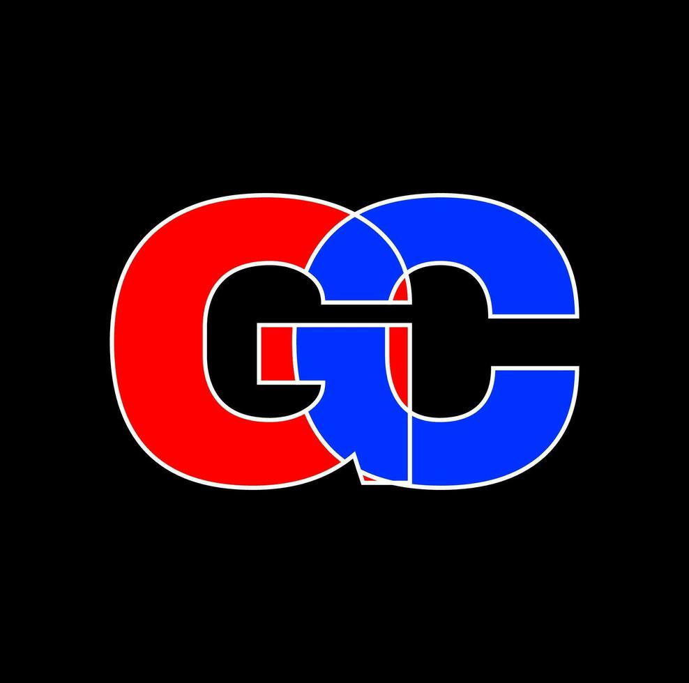 gc merk naam typografie monogram eerste brief. vector