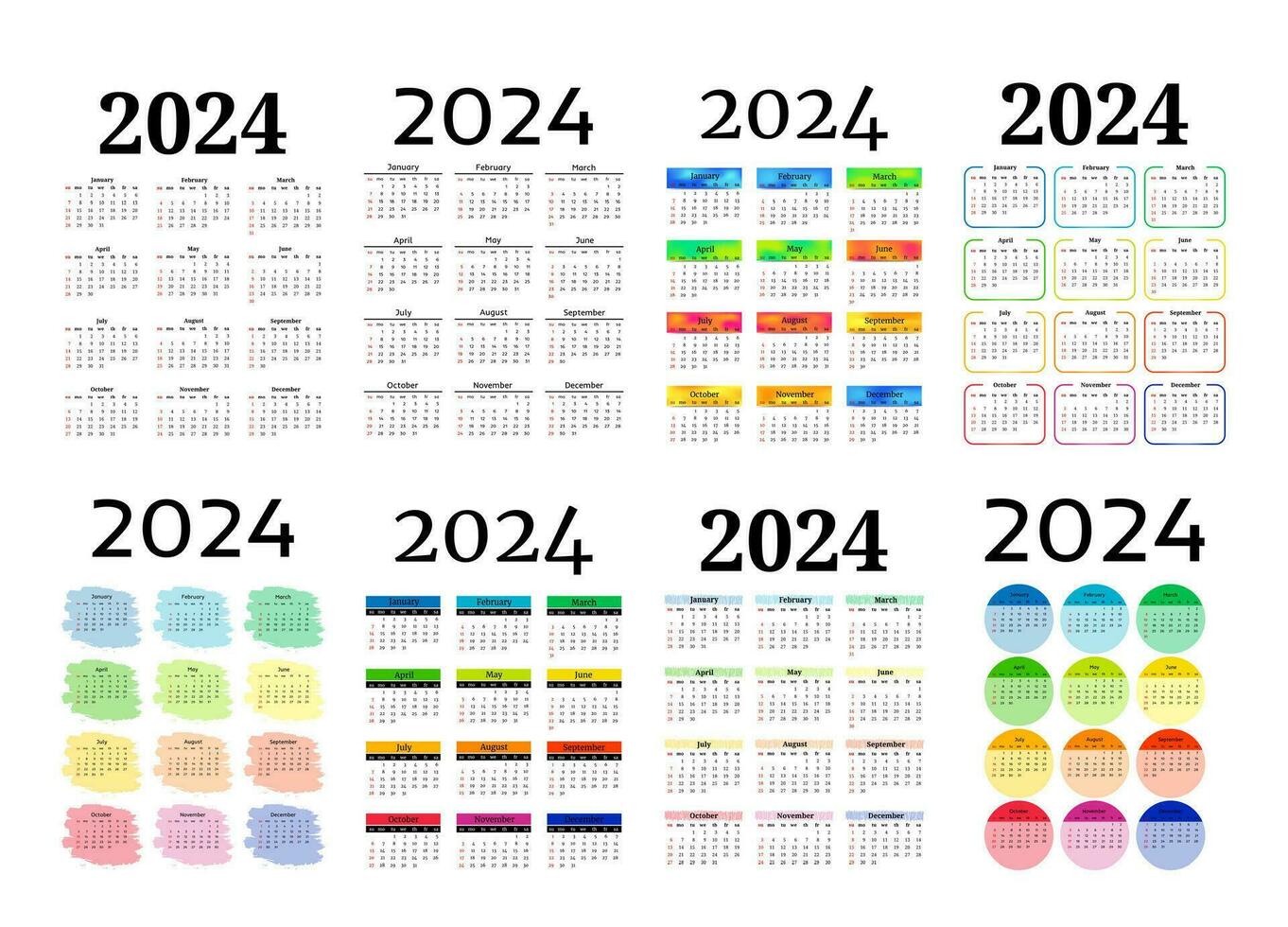 kalender voor 2024 geïsoleerd Aan een wit achtergrond vector