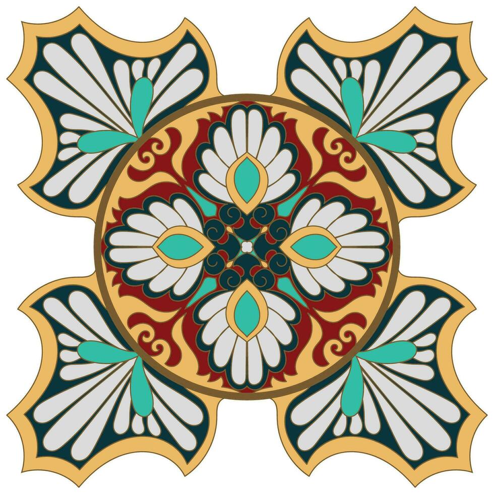 componenten van de tapijt, mandala patroon, abstract bloemen etnisch haar- vector