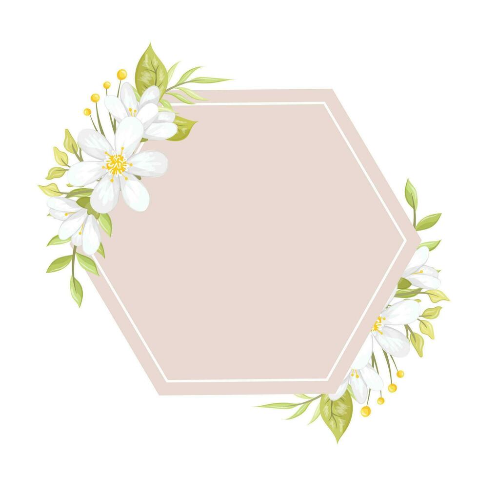 wit bloemen kader vector