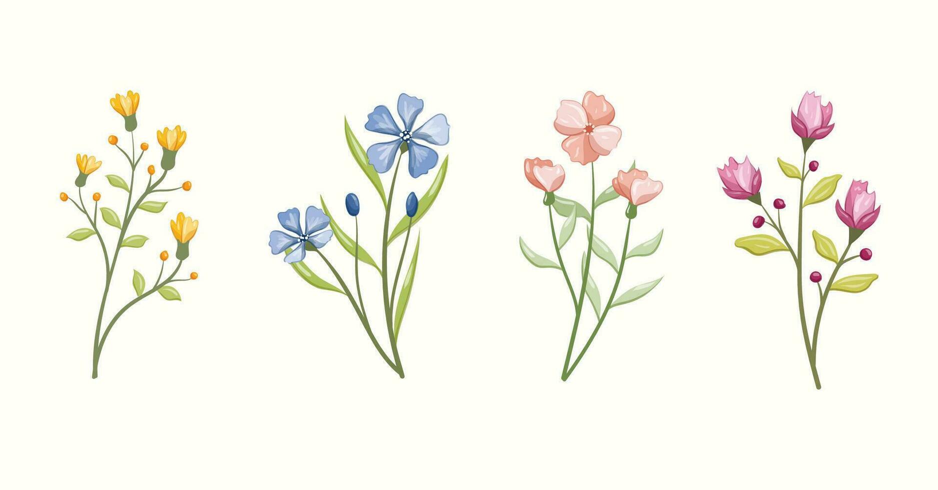 bloemen en bladeren verzameling vector