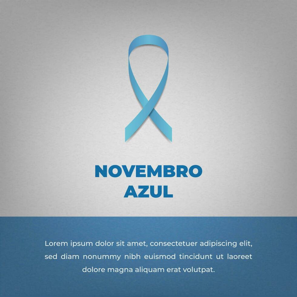 novembro azul campagne poster met lintje. vertalen blauw november vector