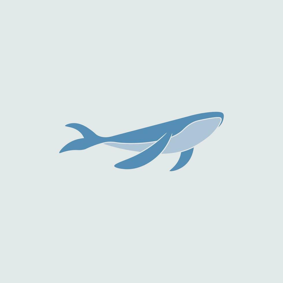 blauw walvis logo ontwerp vector