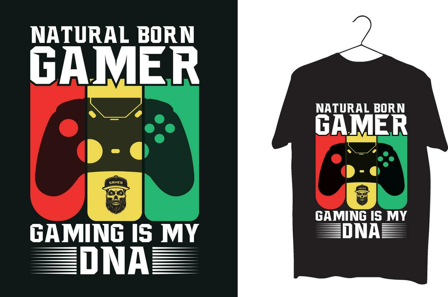 natuurlijk geboren gamer gaming is mijn dna t overhemd ontwerp vector