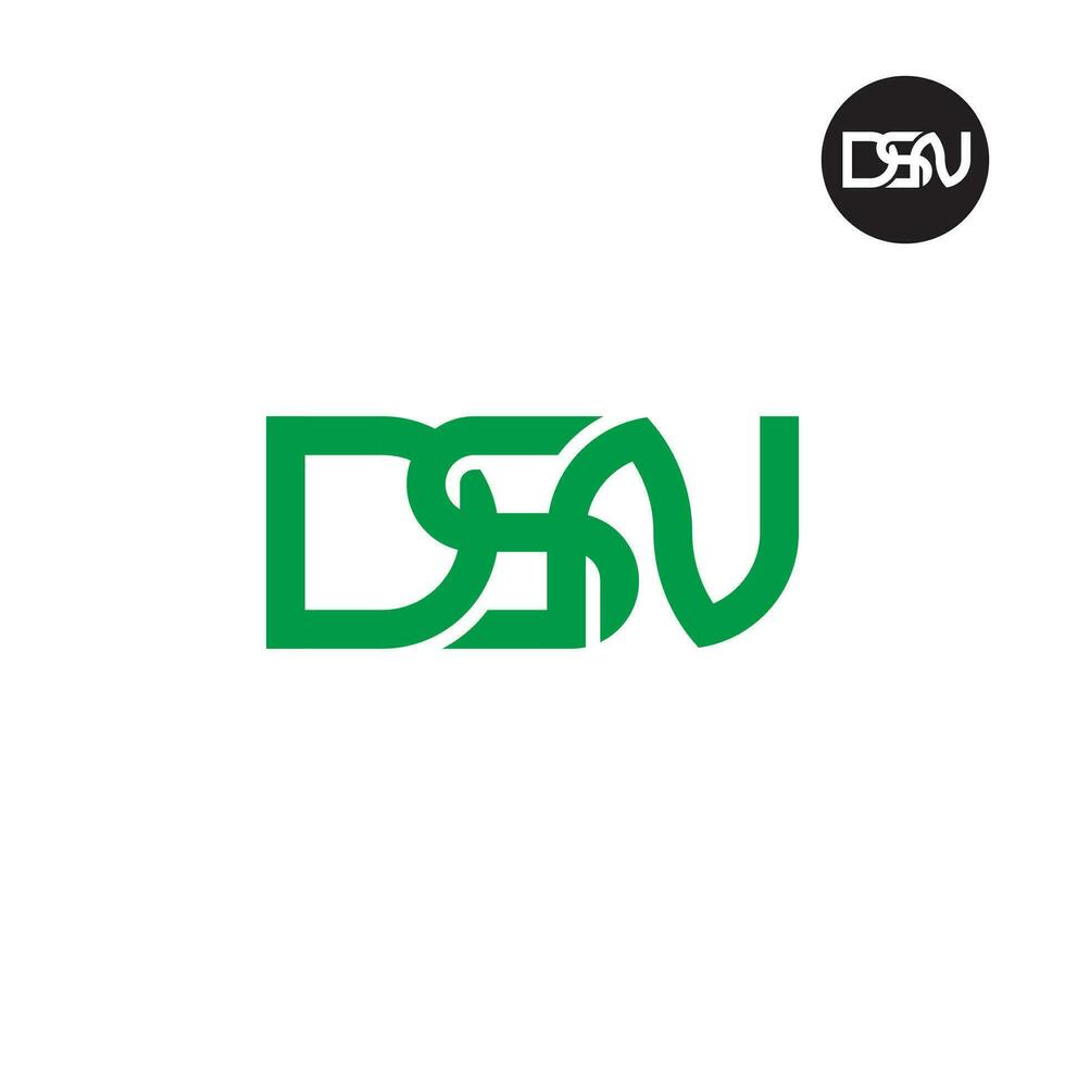 brief dsn monogram logo ontwerp vector