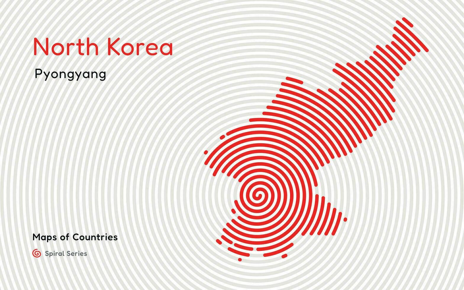 noorden Korea kaart met spiraal lijnen en cirkels vector