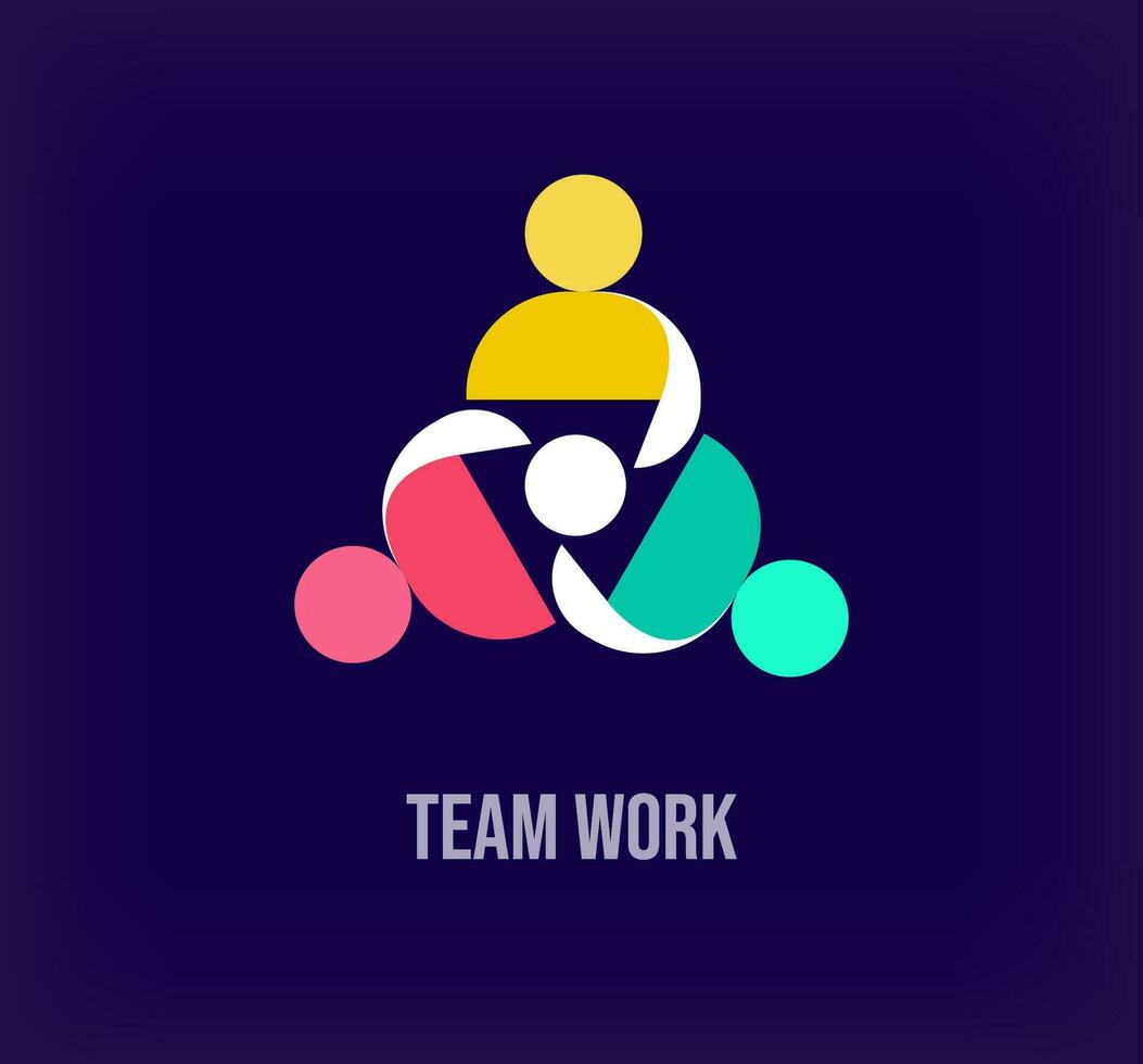 team werk mensen, solidariteit idee, modern logo. uniek kleur overgangen. bedrijf groei logo sjabloon. vector. vector