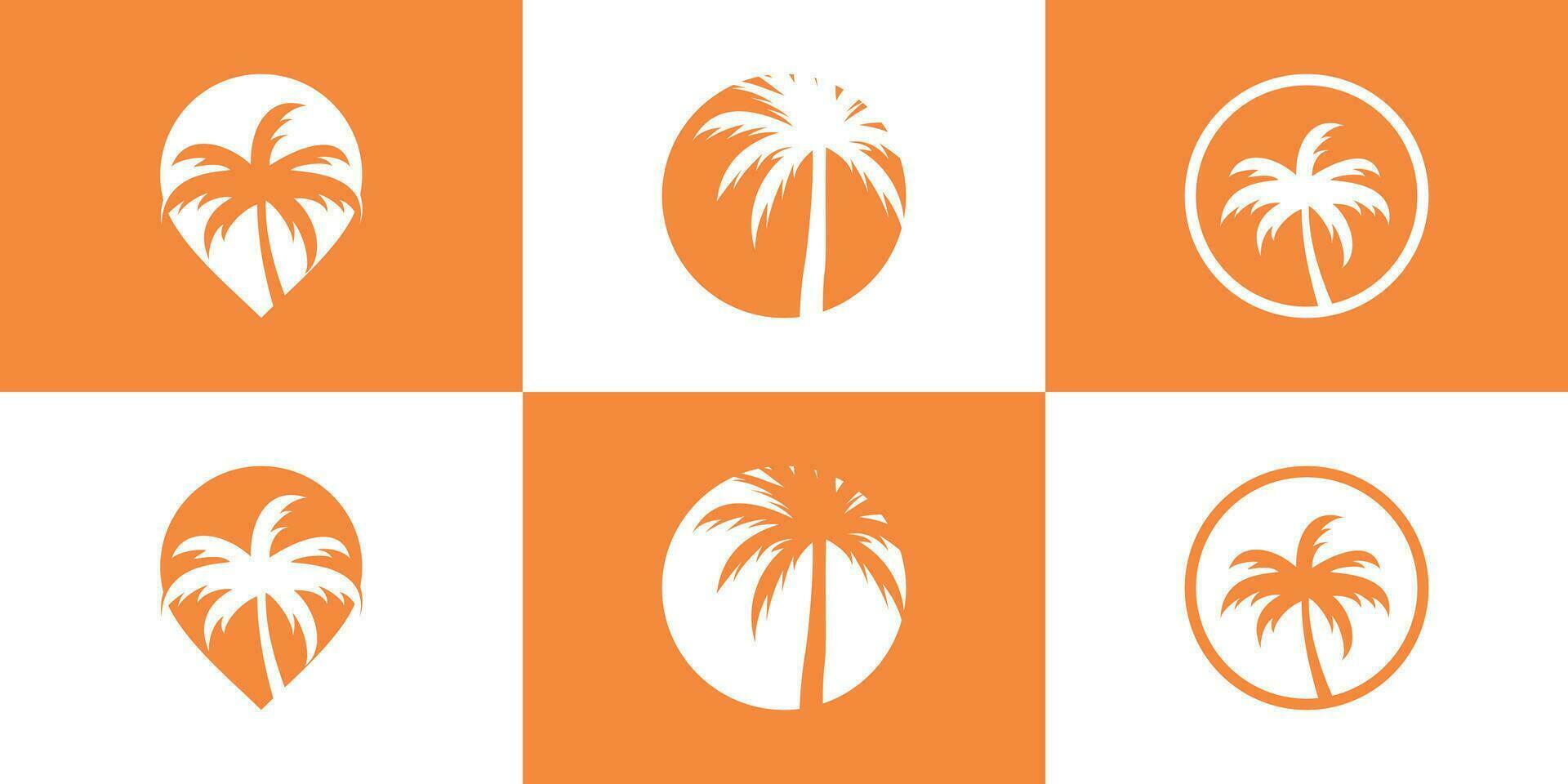 reeks palm logo ontwerp met creatief concept premie vector