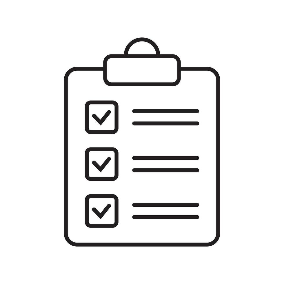 klembord lijn pictogram. checklist teken symbool voor website en app design. vector