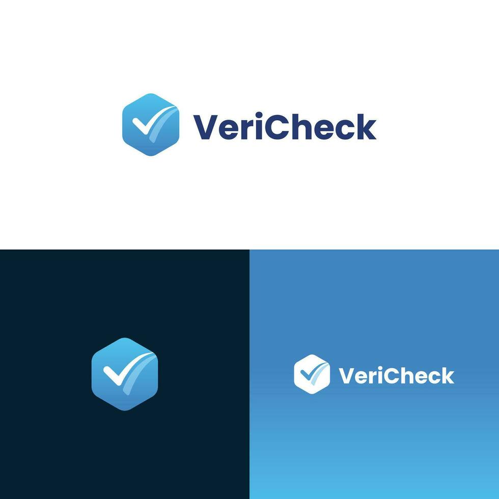vector logo voor een kyc identiteit verificatie bedrijf, controleren Mark