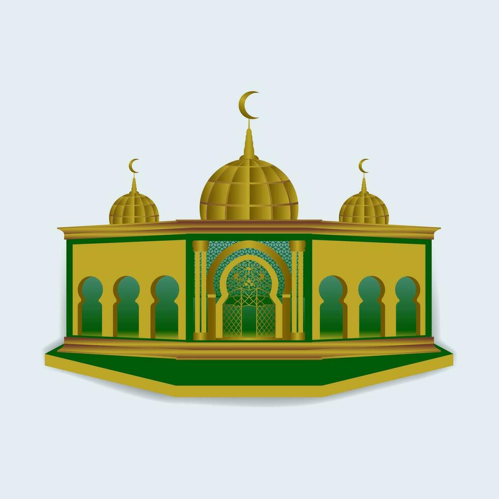 vector illustratie van 3d moskee gebouw.