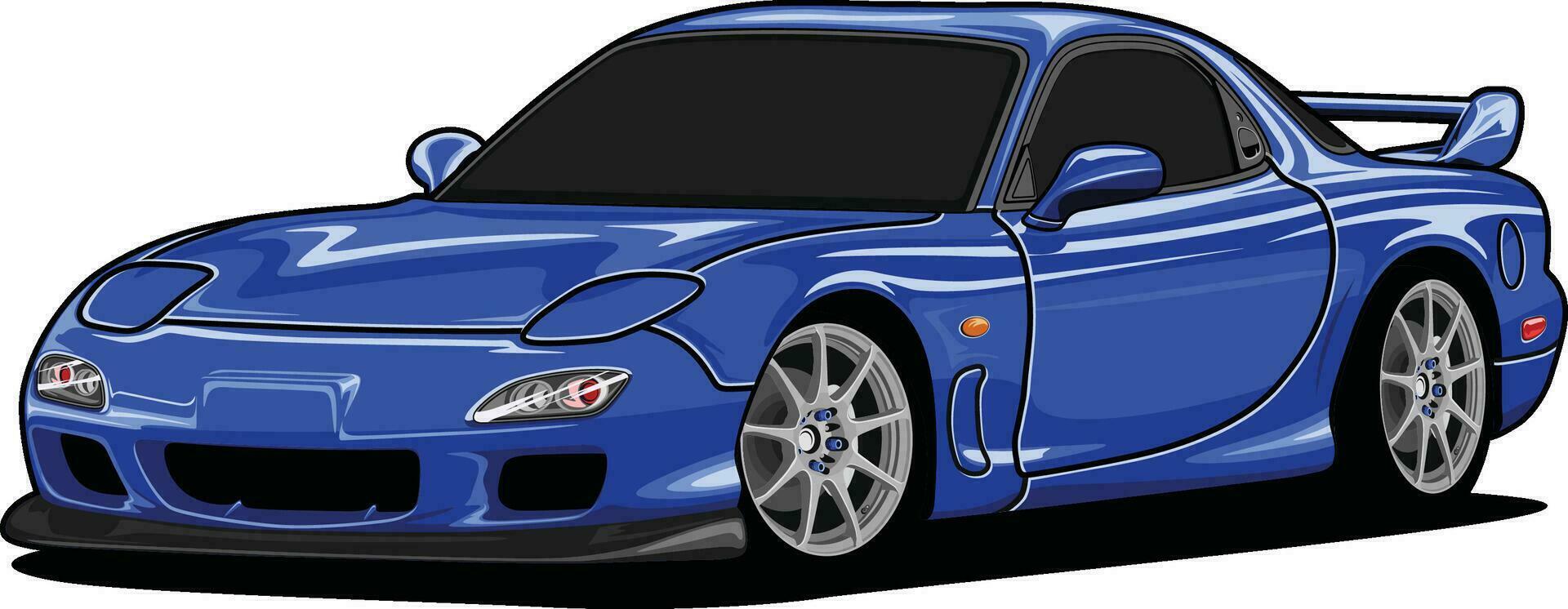 auto van blauw kleur vector