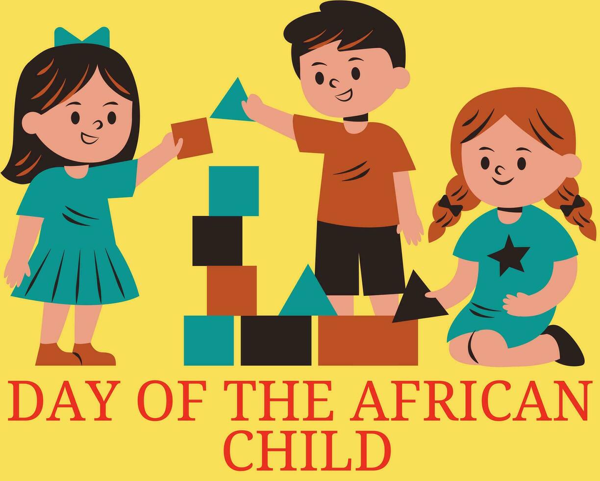 dag van de Afrikaanse kind vector