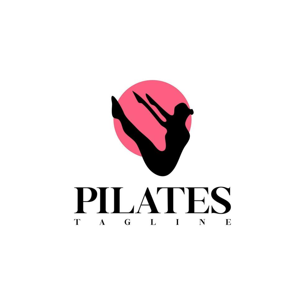 pilates trainer vrouw silhouet creatief vector logo ontwerp