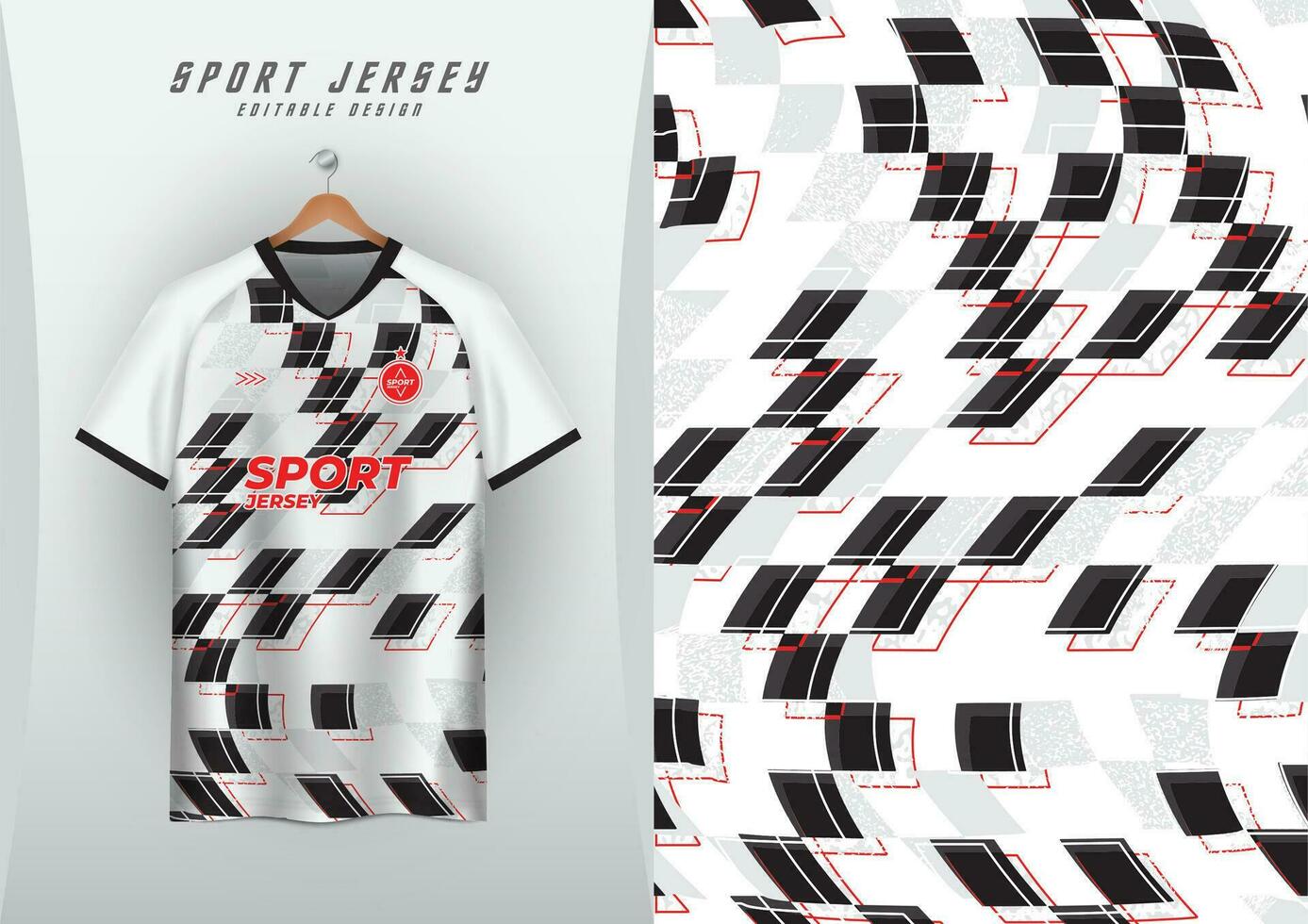 achtergronden voor sport- Jersey, voetbal truien, rennen truien, racing truien, zwart en wit geruit patroon vector