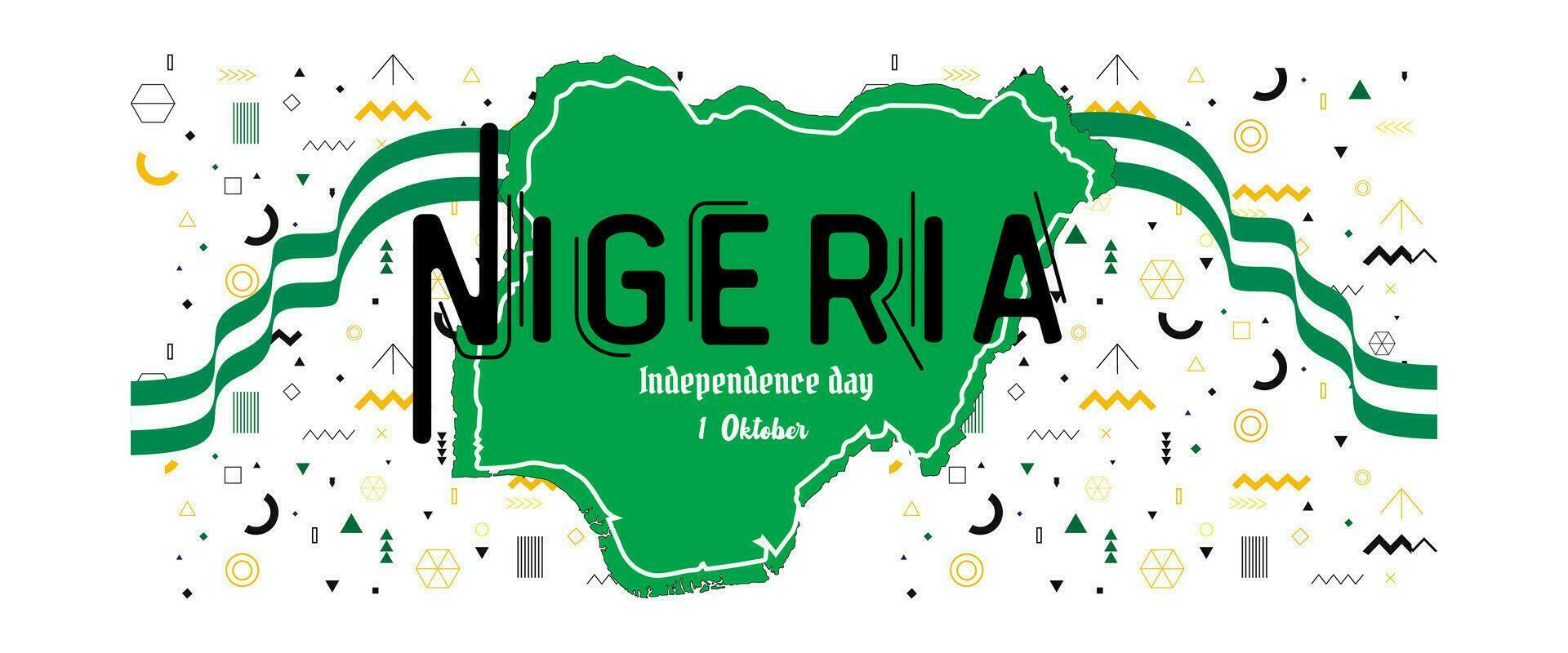 Nigeria nationaal dag banier modern stijl vector