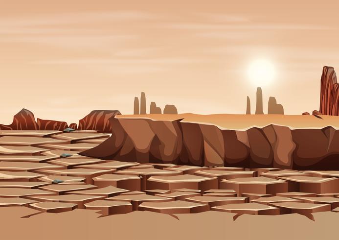 Een droog landlandschap vector