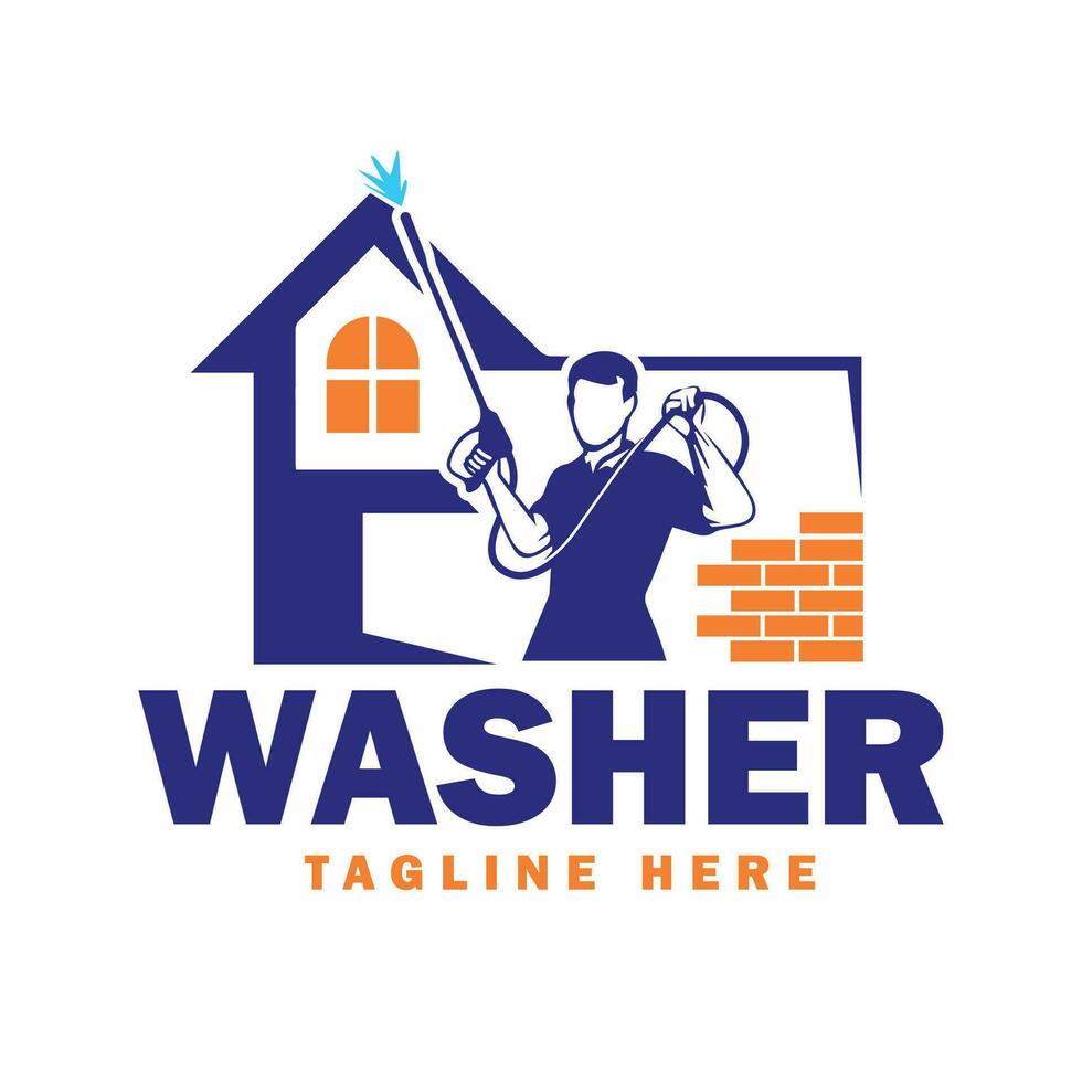 premie wasmachine logo ontwerp sjabloon vector