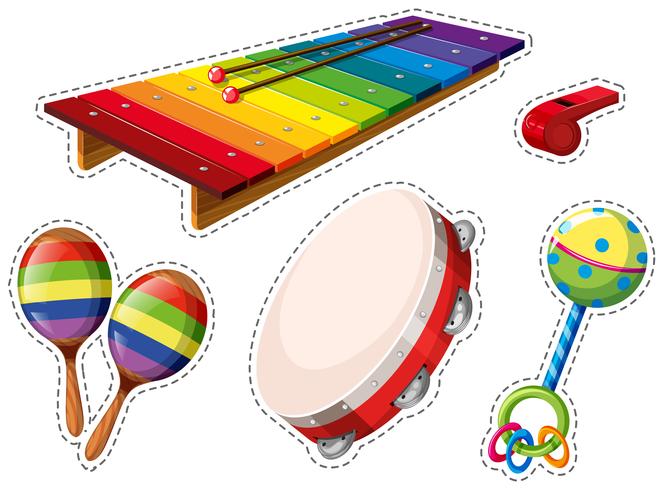 Sticker set van muziekinstrument vector